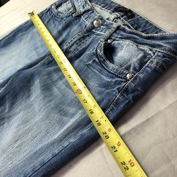 Love Nation Jeans Women's 12P Blue Denim Bootcut Pocket Flap Wings Western Rock - Picture 8 of 10